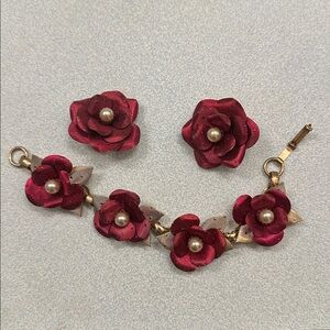 Precious vintage bracelet and clip on earring set